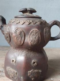 八仙紫砂壶一个，全品如图。尺寸见图1