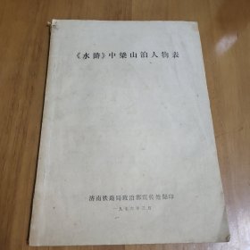 《水浒》中梁山泊人物表（含每个人物的出身与职业、职务、参加梁山起义经过、上梁山前后主要表现，结局等）