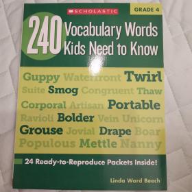 240 Vocabulary Words Kids Need to Know, Grade 4 240个必会单词（四年级）