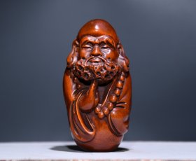 旧藏精品小叶黄杨木精工雕刻 达摩手把件 收藏送礼佳品