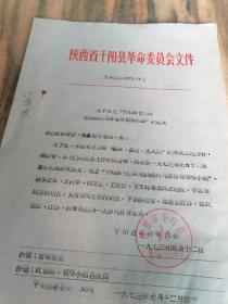 《关于成立千阳县704粮油器材马草管理领导小组的通知》1973年