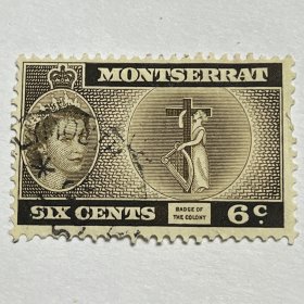 英属蒙特塞拉特1958年十字架 旧一枚（随机发）