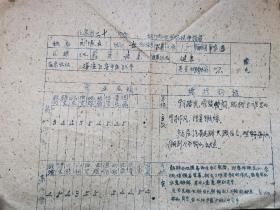 北京二十中六十年代初保送审请表、初高中毕业生登记表各一份，钤校长张省三印。