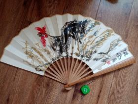 劉運(yùn)生書畫成扇一把，品好包快遞發(fā)貨。