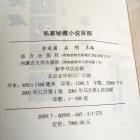 私家秘藏小说百部第八十四卷：九命奇冤 梅兰佳话 女娲石（精装本）库存未阅