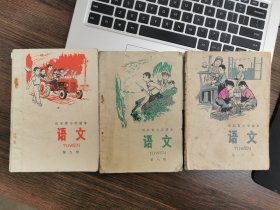 山东省小学课本 语文 第三册，第八册，第九册，语文第3-8-9册合售！1975版