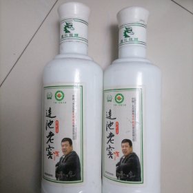 莲池老窖瓷酒瓶一对