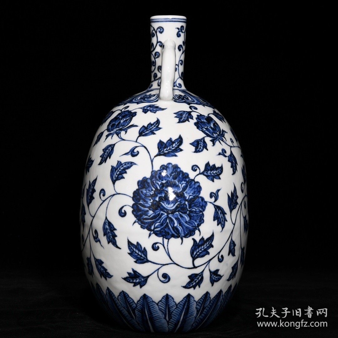 点击查看原图 明青花缠枝花卉纹扁瓶,高26.8cm直径20cm