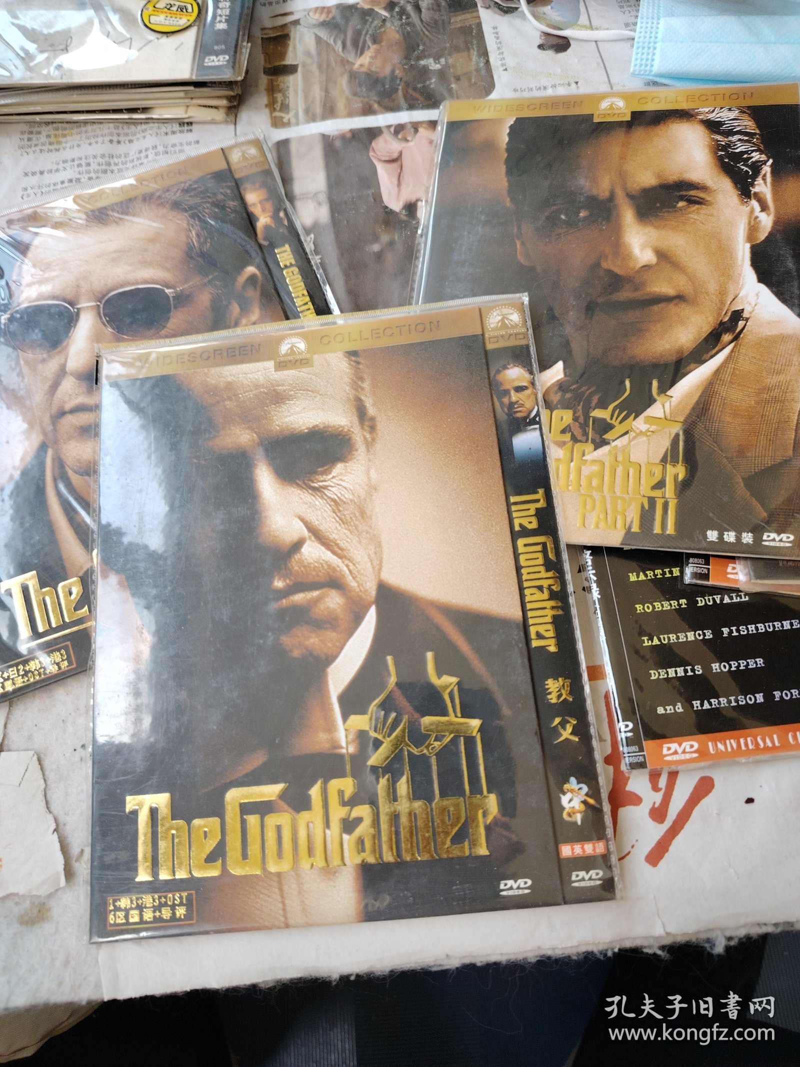 电影 DVD 弗朗西斯·科波拉作品：教父（1碟）+教父2（2碟）+教父3（1碟）[简装 4碟]（盘面干净 基本全新）