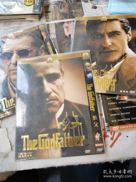 电影 DVD 弗朗西斯·科波拉作品：教父（1碟）+教父2（2碟）+教父3（1碟）[简装 4碟]（盘面干净 基本全新）