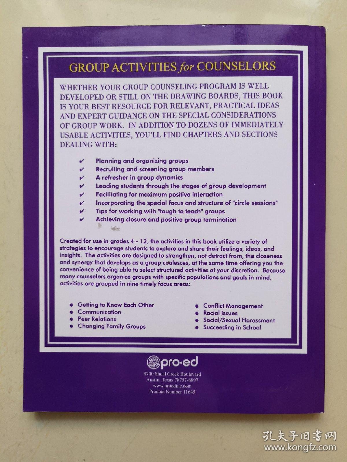 GROUP ACTIVITIES for COUNSELORS辅导员小组活动