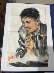 著名海派书画家、连环画家 王仲清手绘人物小品图-2