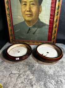 80年代左右，酱釉花盆一对y