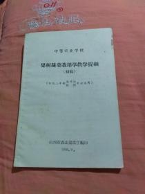 1958年山西省农业建设厅编：中等农业学校果树蔬菜栽培学教学提纲（初稿）