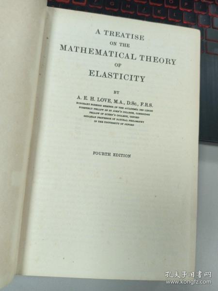 A TREATISE ON THE MATHEMATICAL THEORY OF ELASTICITY