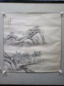 老山水，名头自查，画工好。尺寸67X66