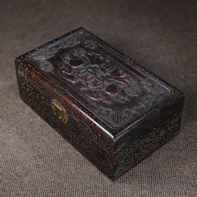 （亏本捡漏特价处理）檀木雕刻福寿小盒。 长30，宽18，高11厘米。