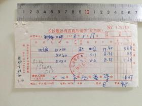 老票据标本收藏《长沙螺丝商店商品销售（发票）》具体细节看图填写日期1978年5月17
