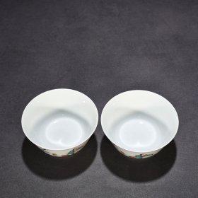 清雍正粉彩高士人物杯 4.5*9厘米