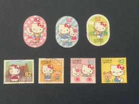 日本信销邮票   凯蒂猫 8（7张全）要的多邮费可优惠