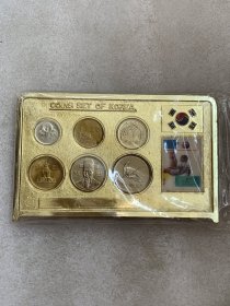 韩国摆件 1971-1999年 特别版 封装套币 6枚一套 原盒带支架 数字部分氧化