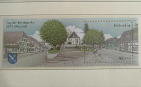 瑞士邮票2018 旅游风光 奥施维尔 教堂 民居 新 1全 小型张 外国邮票