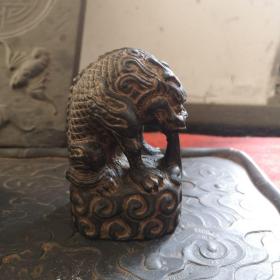 中式石雕吸水兽茶盘茶室茶宠摆件