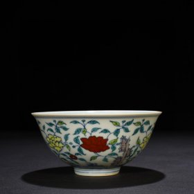 明成化斗彩湖石花卉纹宫碗 7*15.5厘米