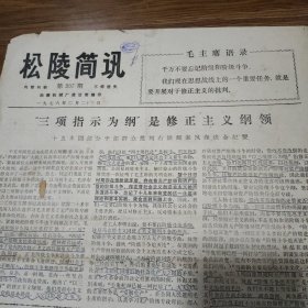 松陵简讯1976 2 23。三项指示为纲。有划线。