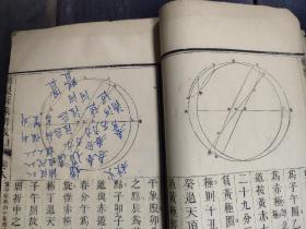 【天文天象学著作】《御制仪象考成》（上编卷八)清允禄、戴进贤等奉敕修纂，清代。开本大27cm×17cm（1~108筒子页内容全）（尾页缺失）品相如图所示 自定，观天象占卜算卦，知世事;观星图，明道理。天体，日象，月象，星象（几乎大部分页面都有图片）！