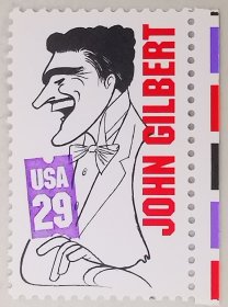 美国邮票：电影演员、导演约翰·杰尔伯特漫画像