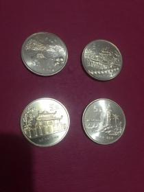 全新中国宝岛台湾纪念币5元、2003年朝天宫，2003年赤嵌楼，2004鹅銮鼻，2004日月潭，包老保真。一套4枚合售