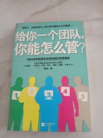 给你一个团队，你能怎么管？