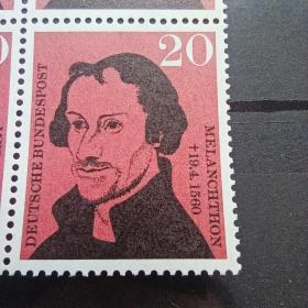 bh08外国邮票德国邮票西德1960年 名人人物 十字架 改革家梅兰希顿逝世400周年 新 1全