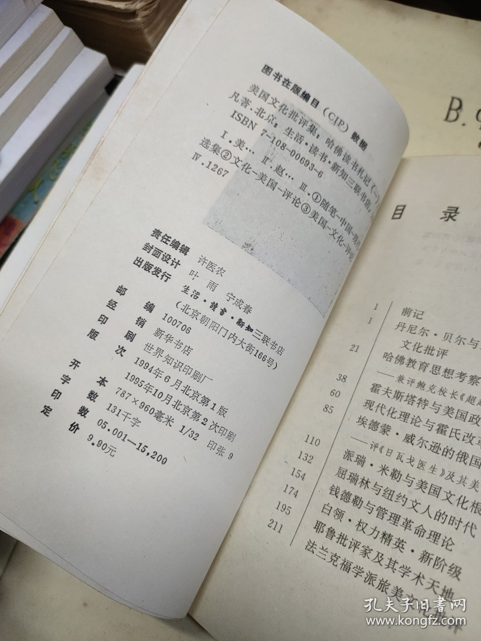 美国文化批评集：哈佛读书札记（一）