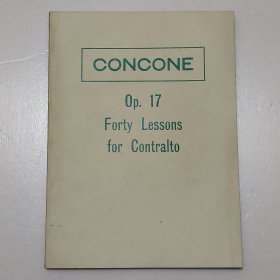 乐谱 孔科内:40首低音或中音用练习曲CONCONE Op.17 Forty Lessons for Contralto