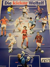 德国踢球者世界杯最佳阵容球星双面海报，全新！