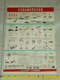 4开长江简图-----《长江轮木船常用信号简图》！（1973年长江航政管理局）先见描述！