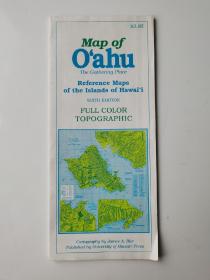 外文地图 美国 夏威夷州欧胡岛第六版地形图 2002