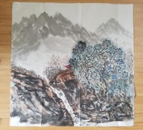 美院老师无款 山水画