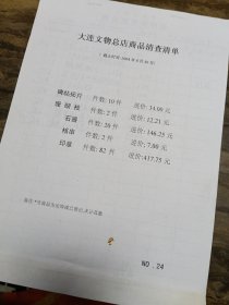 大连文物总店商品《碑帖拓片、珊瑚枝、石器、核串、印章》清查清单（1本116件）