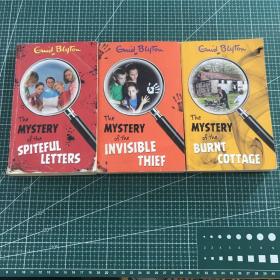 the MYSTERY of the BURNT COTTAGE，INVISIBLE THIEFSPITEFUL LETTERS(3册合售)