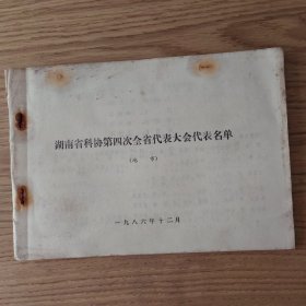 湖南省科协第四次全省代表大会代表名单 地市