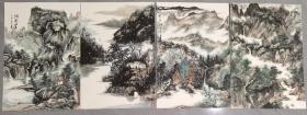 王永华 （山东青州画家）山水四条屏65×45×4软卡