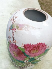 1906丙午年粉彩花鸟罐瓷器