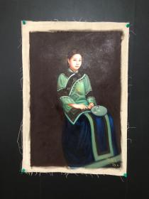 油画70【陈逸飞】人物，手绘油画，104*74cm左右

实物拍摄，一物一图