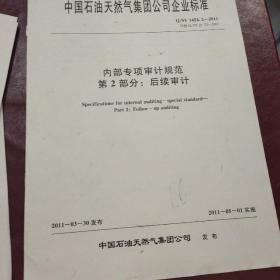 中国石油天然气集团公司企业标准 Q/SY 1254.13-2011 内部通用审计规范-第2部分 后续审计、第8部分 审计统计、第9部分 审计评价、第10 部分 审计信息、第13部分 审计作业控制、第14部分 审计文件控制、第15部分 分析性复核、第16部分 审计抽样、第17部分 重要性与审计风险、9本