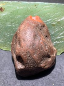 精美川料铁红皮开窗料红白肉南红玛瑙原石一颗