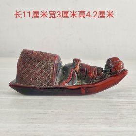 角雕船型文房摆件11359