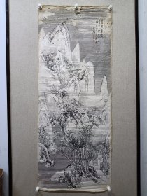 吴洲，民国时期冰雪山水，应该1941年的。品相不好。尺寸135X54